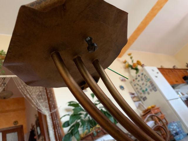 Lampadario in Murano e ferro battuto