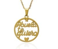 collar "abuela te quiero" ( chapado en oro de 18k)