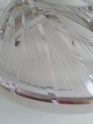 Antiguo cenicero cristal francés tallado y plata.