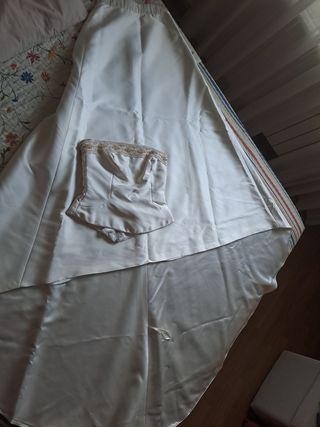 Vestido de novia palabra de honor, dos piezas