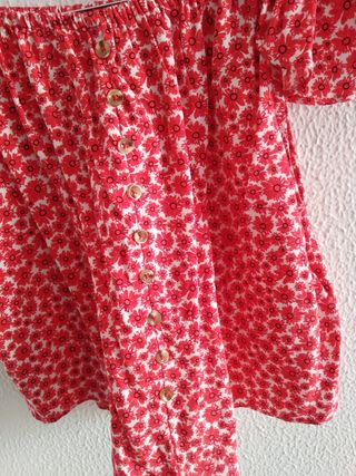 blusa  roja estampado mujer