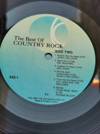 Vinilo lp The Best of Country Rock 1989