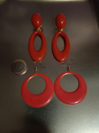 Flamenca pendientes color CORAL