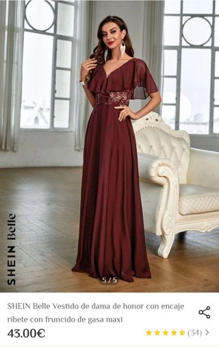 Vestido a estrenar fiesta largo color berenjena