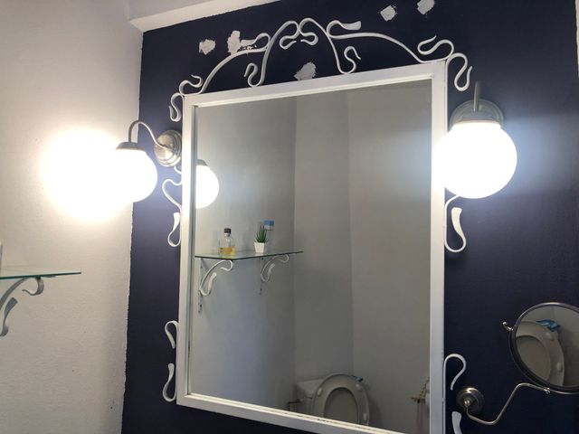 Conjunto espejo repisa de forja