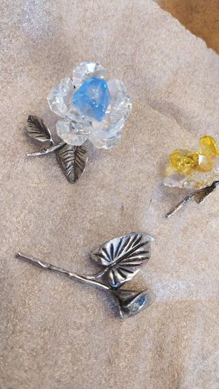Fiori argento e vetro
