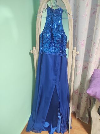 Vestido fiesta azul eléctrico