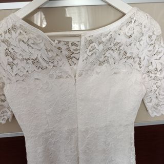 vestido cóctel encaje blanco 