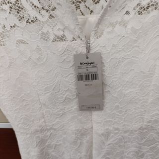 vestido cóctel encaje blanco 