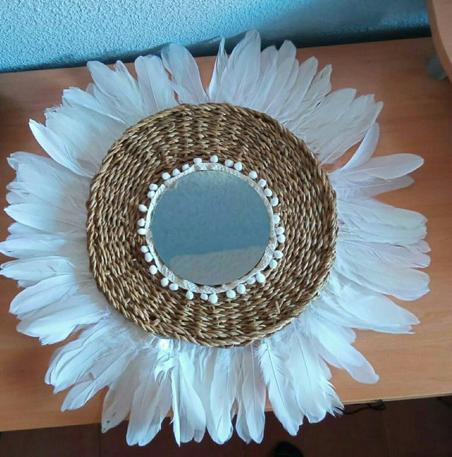 Espejo plumas bohemia jujuhat