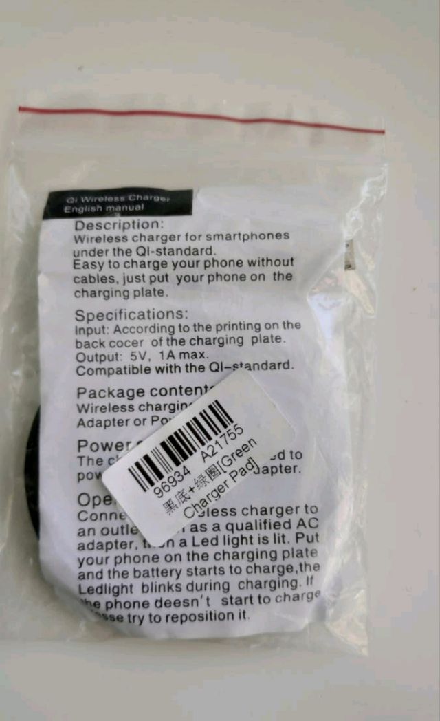 Caricabatterie wireless per cellulare QI 5v 1A