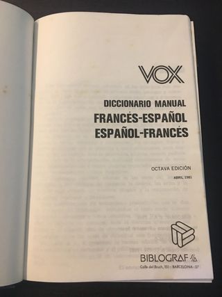 DICCIONARIO FRANCÉS - ESPAÑOL / ESPAÑOL - FRANCÉS