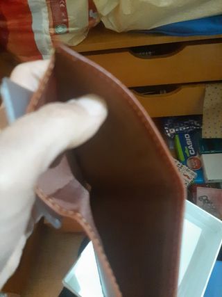 cartera piel marron