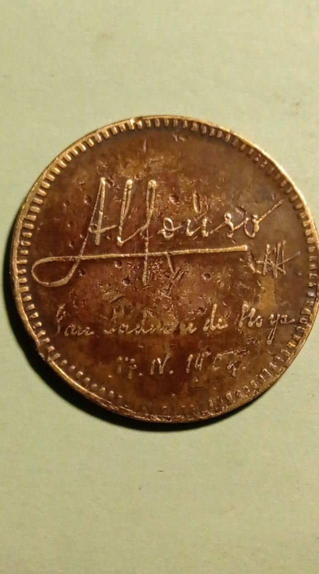 MEDALLA DE COBRE modulo 5
CENTIMOS 1904 Rey ALFONS