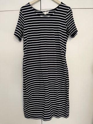 Vestido rayas azul marino y blanco