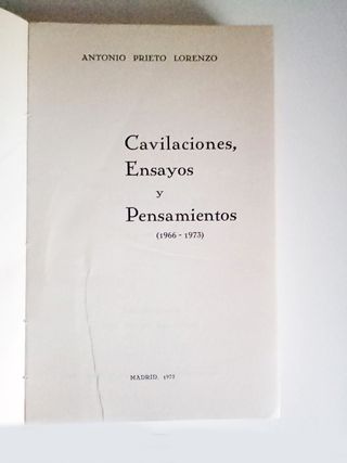 Cavilaciones, ensayos (1966-1973). Prieto Moreno.