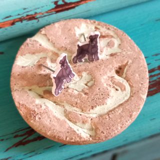 Originales pendientes de botón de perro Schnauzer