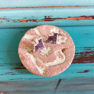 Originales pendientes de botón de perro Schnauzer