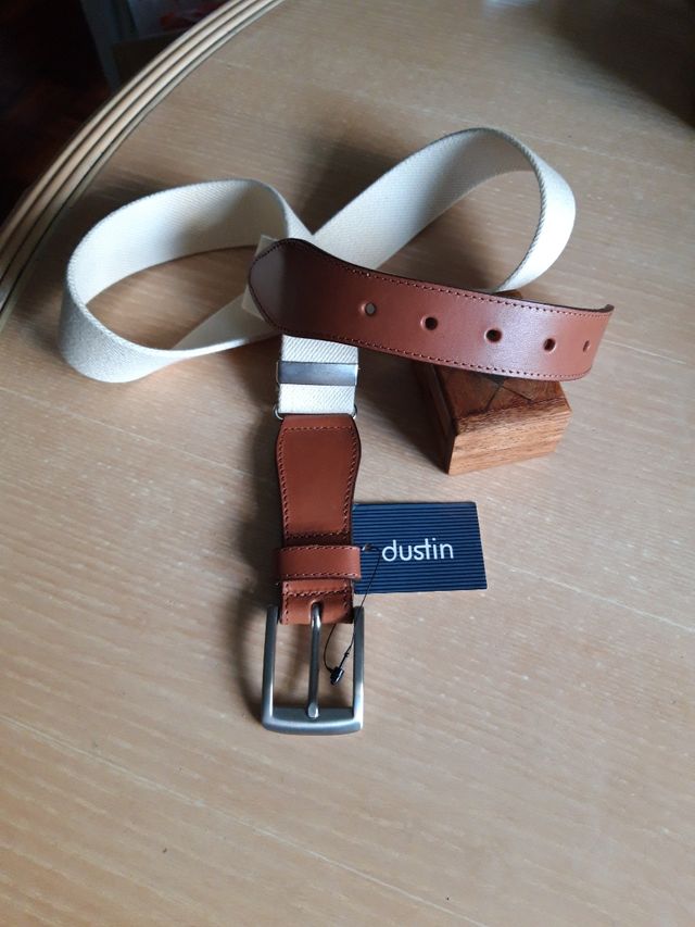 Cinturón hombre Dustin/piel y algodón elastico.