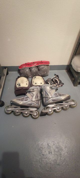 patines + protecciones + funda