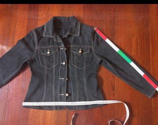 Chaqueta vaquera negra mujer, talla 36