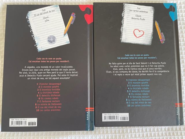 2 libros lectura juvenil. Catalan, Detectiu Puzzle