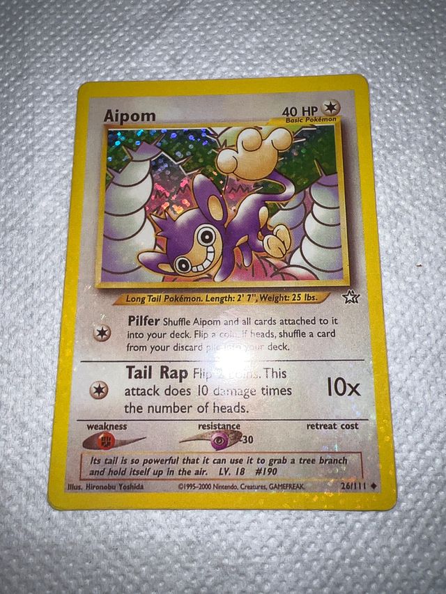 Carta pokemon aipom 1999 hologrfica de segunda mano por 60 EUR en Escalona en WALLAPOP Carta pokemon aipom 1999 hologrfica de segunda mano por 60 EUR en Escalona en WALLAPOP