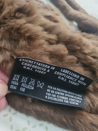 bufanda piel de conejo