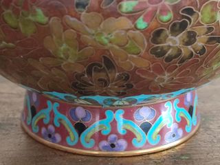 Gran Jarrón Bronce Cloisonné Vintage