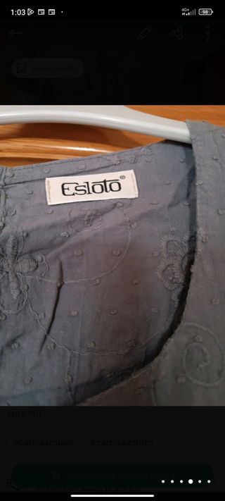 blusa bordada manga corta para mujer NUEVA