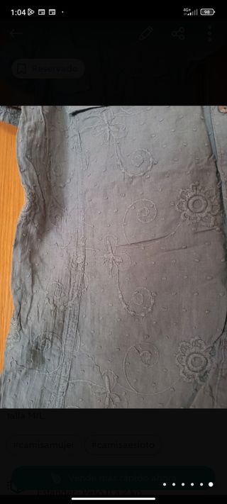 blusa bordada manga corta para mujer NUEVA