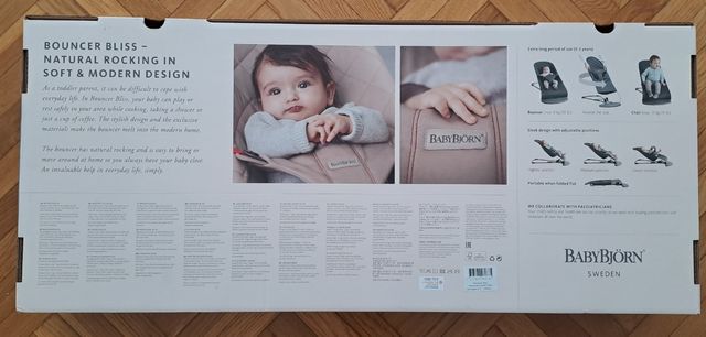 Hamaca bebé BabyBjörn Bliss, antracita/leopardo