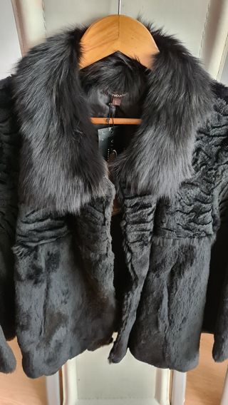 Abrigo piel conejo