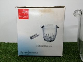 Cubitera Bormioli cristal c/ pinzas. Serie Moncayo