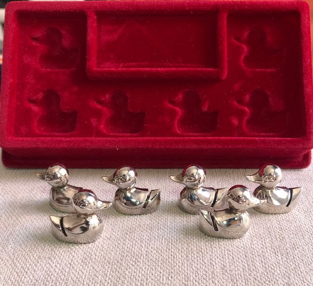 Collezione Duck placcata in argento, 6 pezzi