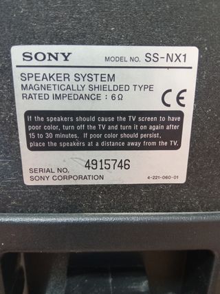 Altavoces hifi Sony de 6 ohmios