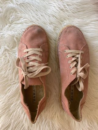 Zapatillas rosas esparto zara