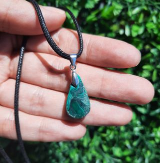 Colgante de Crisocola y Malaquita y Plata de Ley.