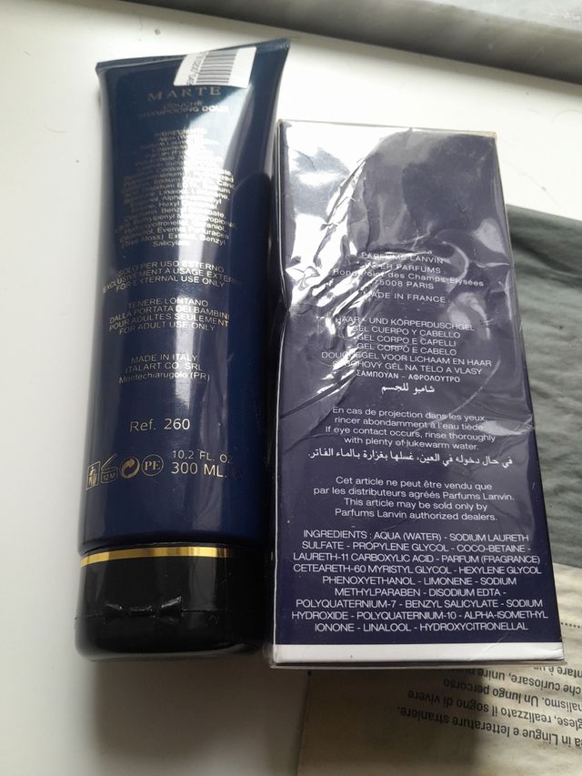 Set 2 gel douche uomo lanvin e battistoni