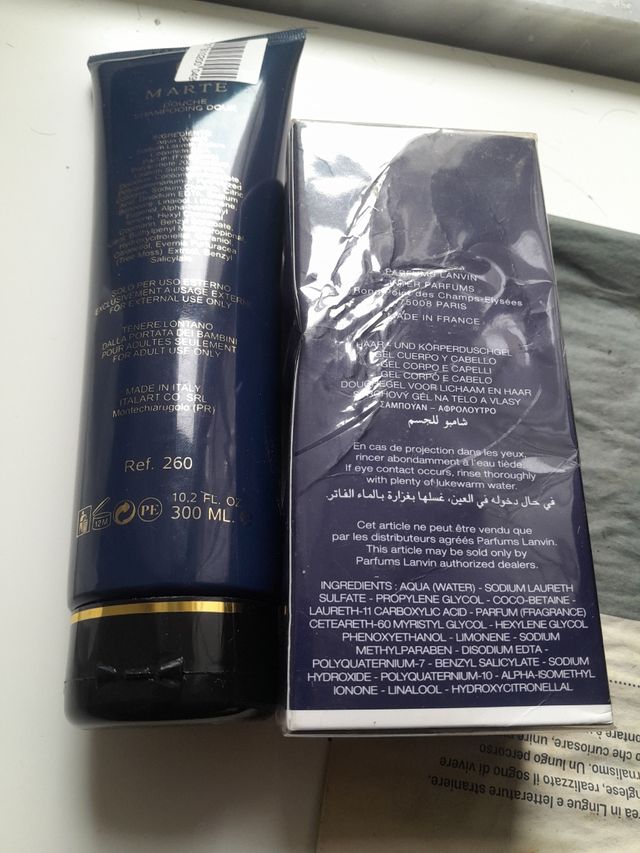 Set 2 gel douche uomo lanvin e battistoni