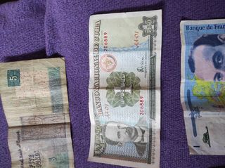 Billetes de Francia, Egipto, Cuba, Turquía...