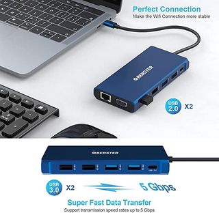 Docking Station USB C Hub 2 HDMI 12 en1 PRECINTADO