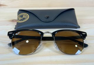 Ray-Ban Clubmaster Black Frame Brown Lens