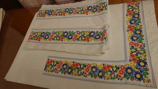 Antigua sábana, almohadón, algodón, cama 90  y 105