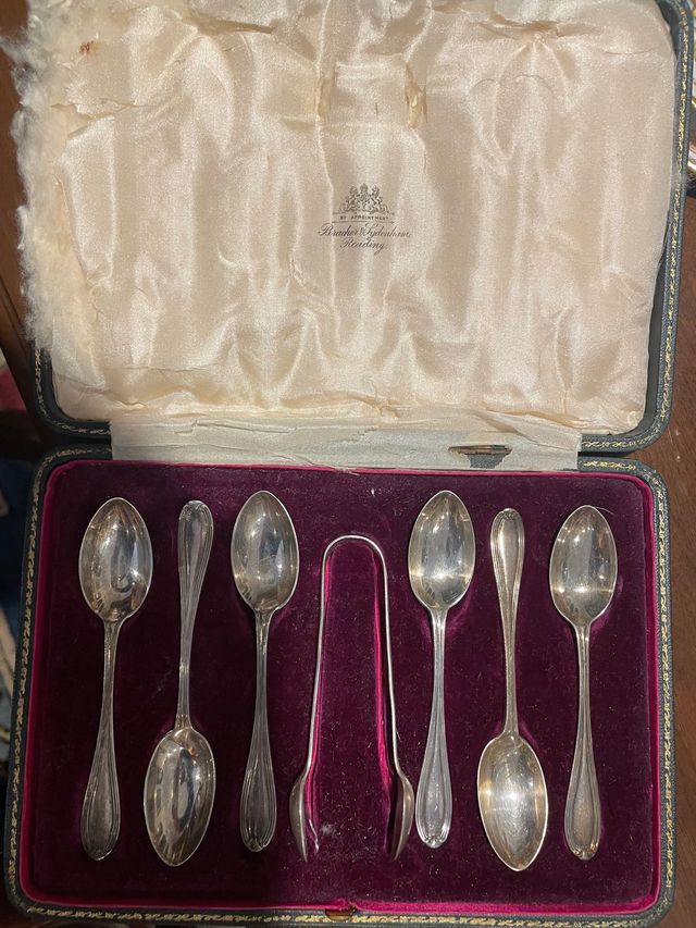 Juego de cucharilla de plata antiguas