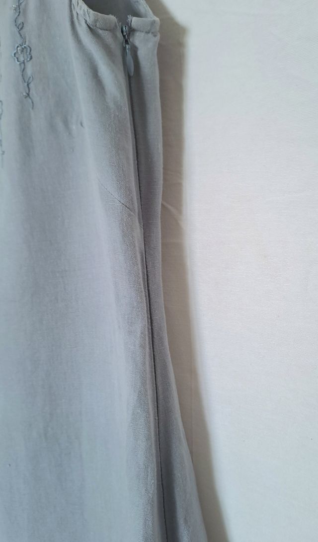 Vestido largo azul algodón