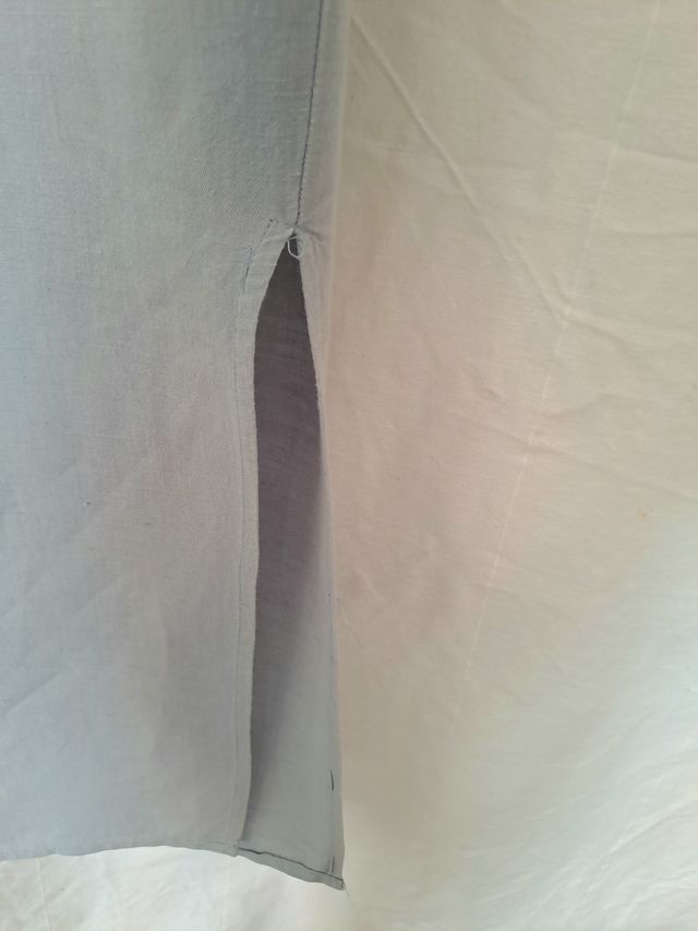 Vestido largo azul algodón