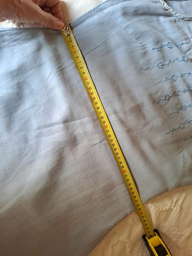 Vestido largo azul algodón