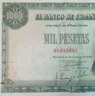 Billete de 1000 Pesetas