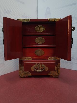 Antiguo joyero armario chino - lacado jade